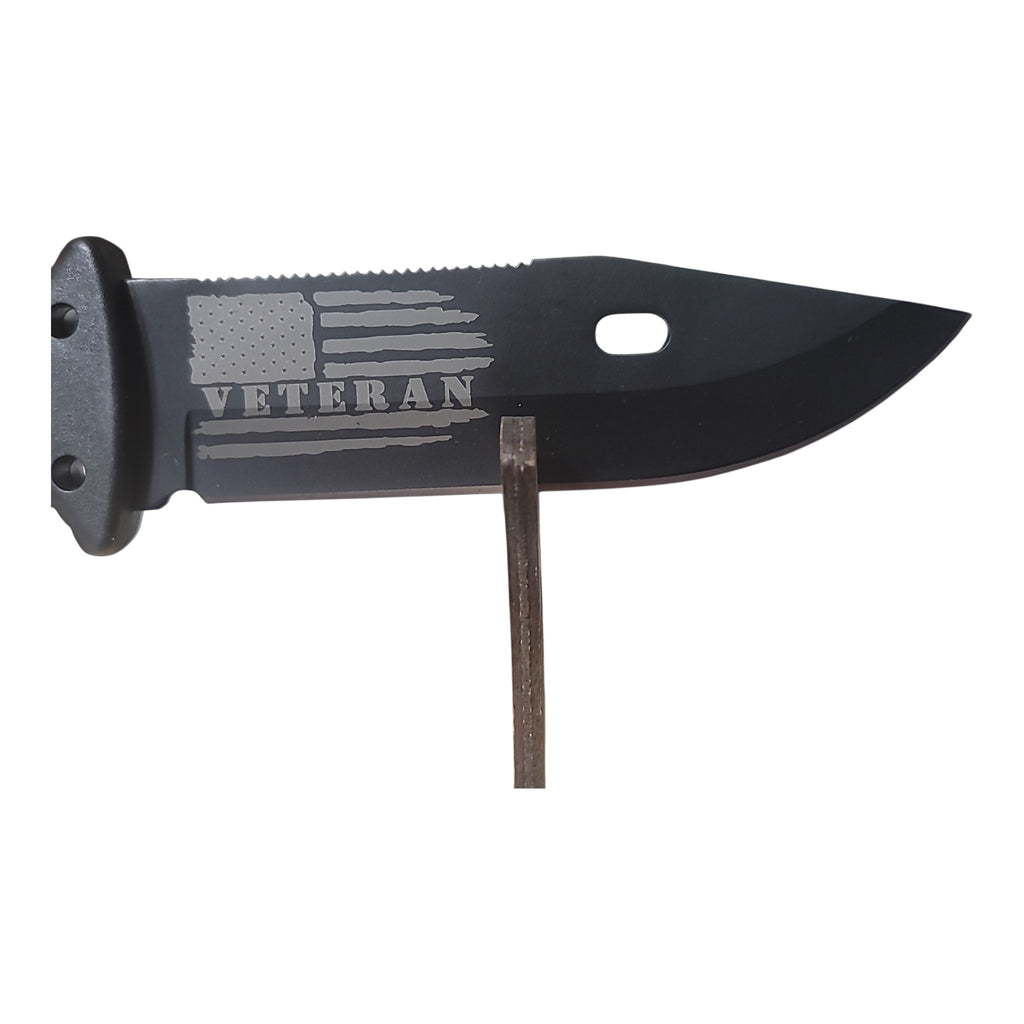 Fixed blade utility knife with Fire starter Veteran